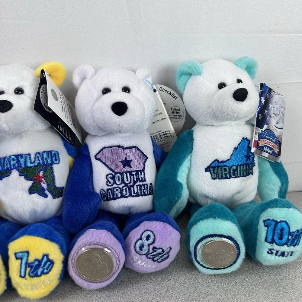 Vintage‎ Limited Treasures State Quarter Coin Bears 50 States 8 Bears Total